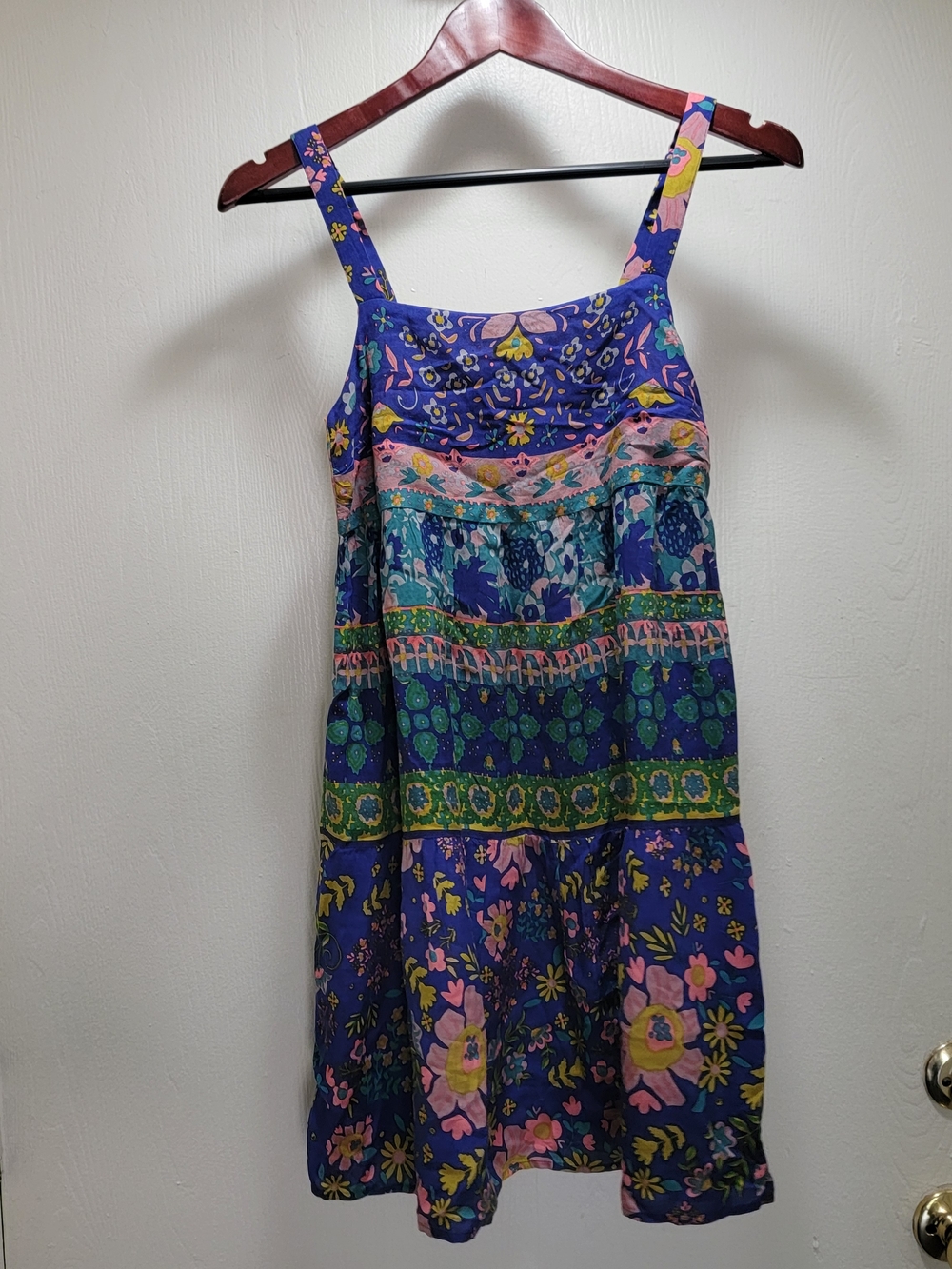 NATURAL LIFE Pink & Mustard Smocked Boho Top